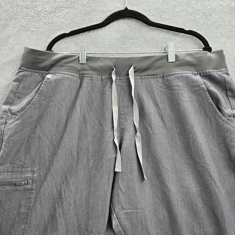 FIGS Women Scrub Pants XXL Gray  Zamora Jogger Drawstring 28